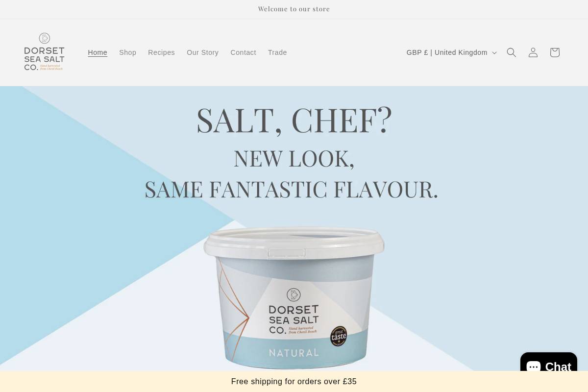 dorsetseasalt.co.uk homepage screenshot