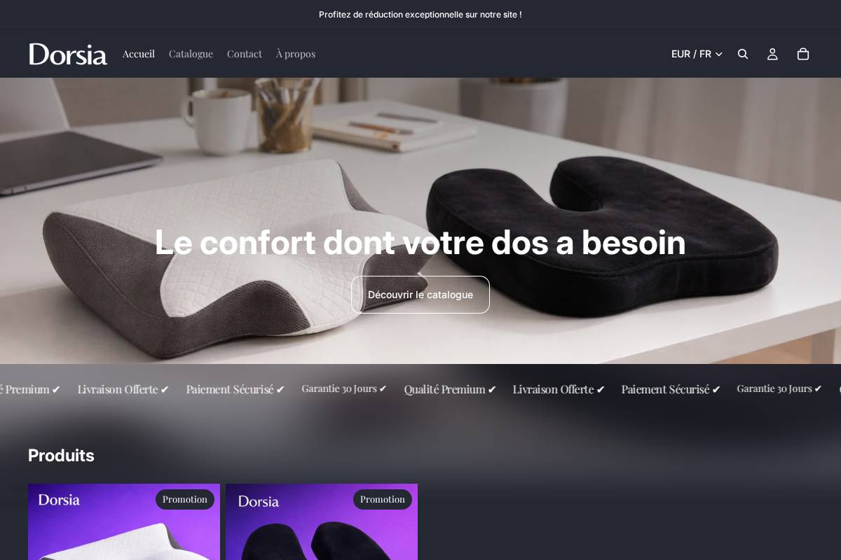 dorsia-store.com homepage screenshot