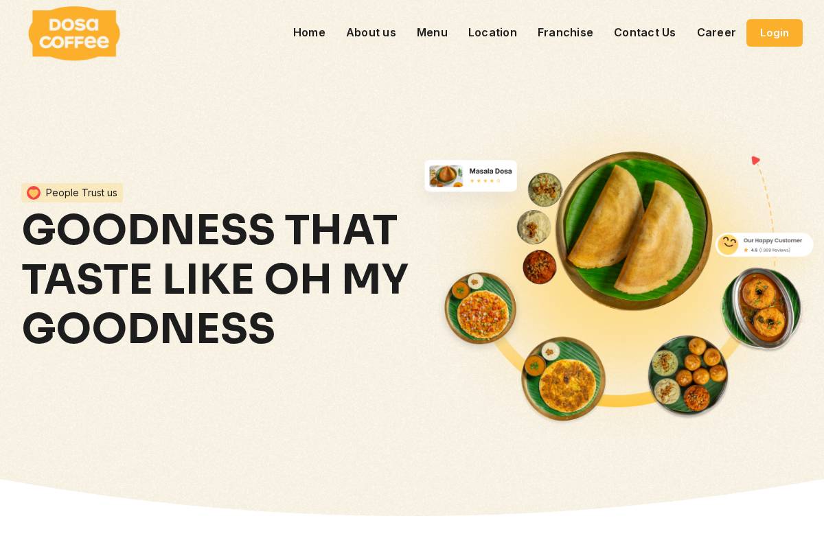 dosacoffee.com homepage screenshot