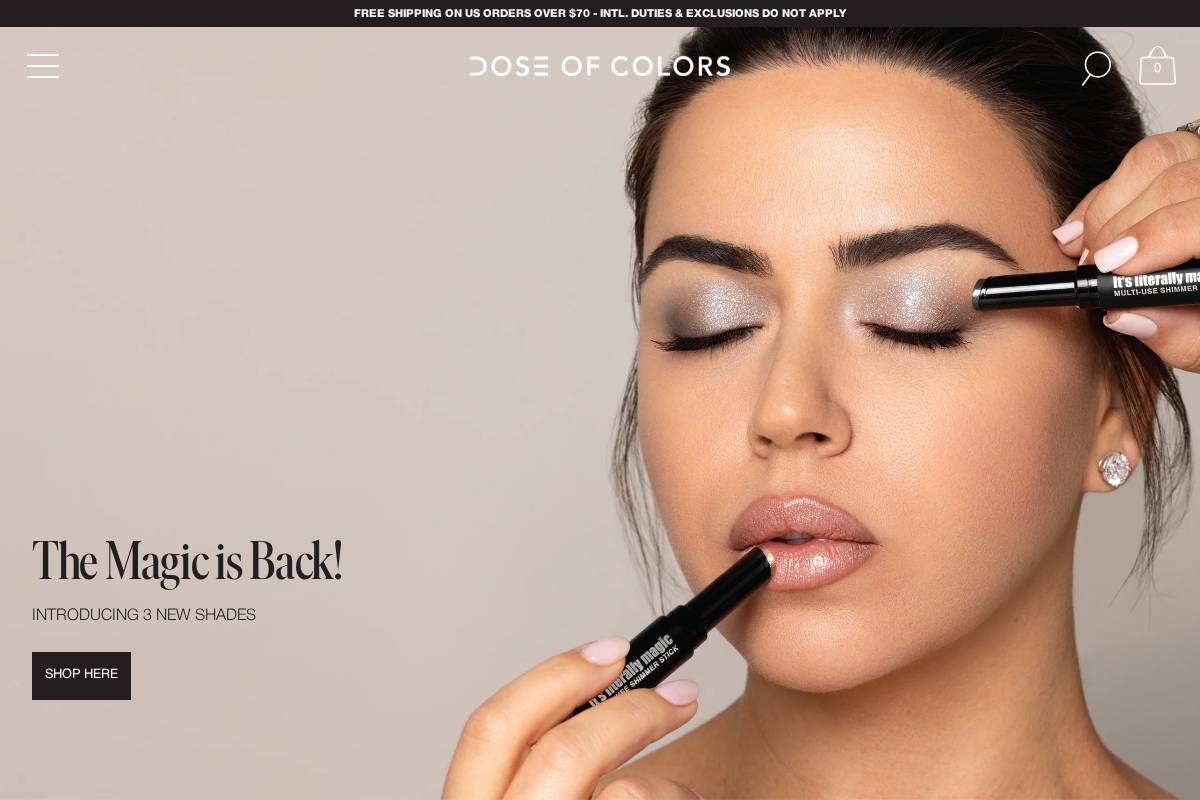 DoseofColors homepage screenshot