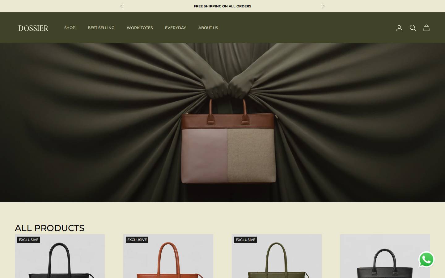 Dossier homepage screenshot