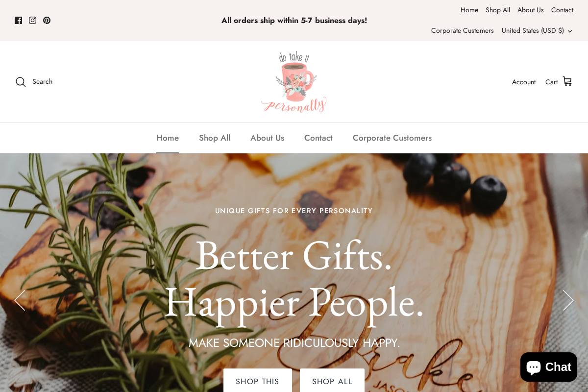Dotakeitpersonally homepage screenshot