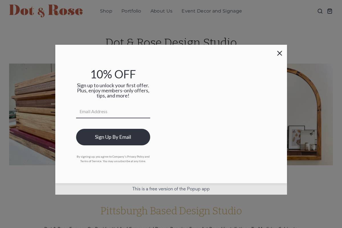 Dot & Rose Co homepage screenshot