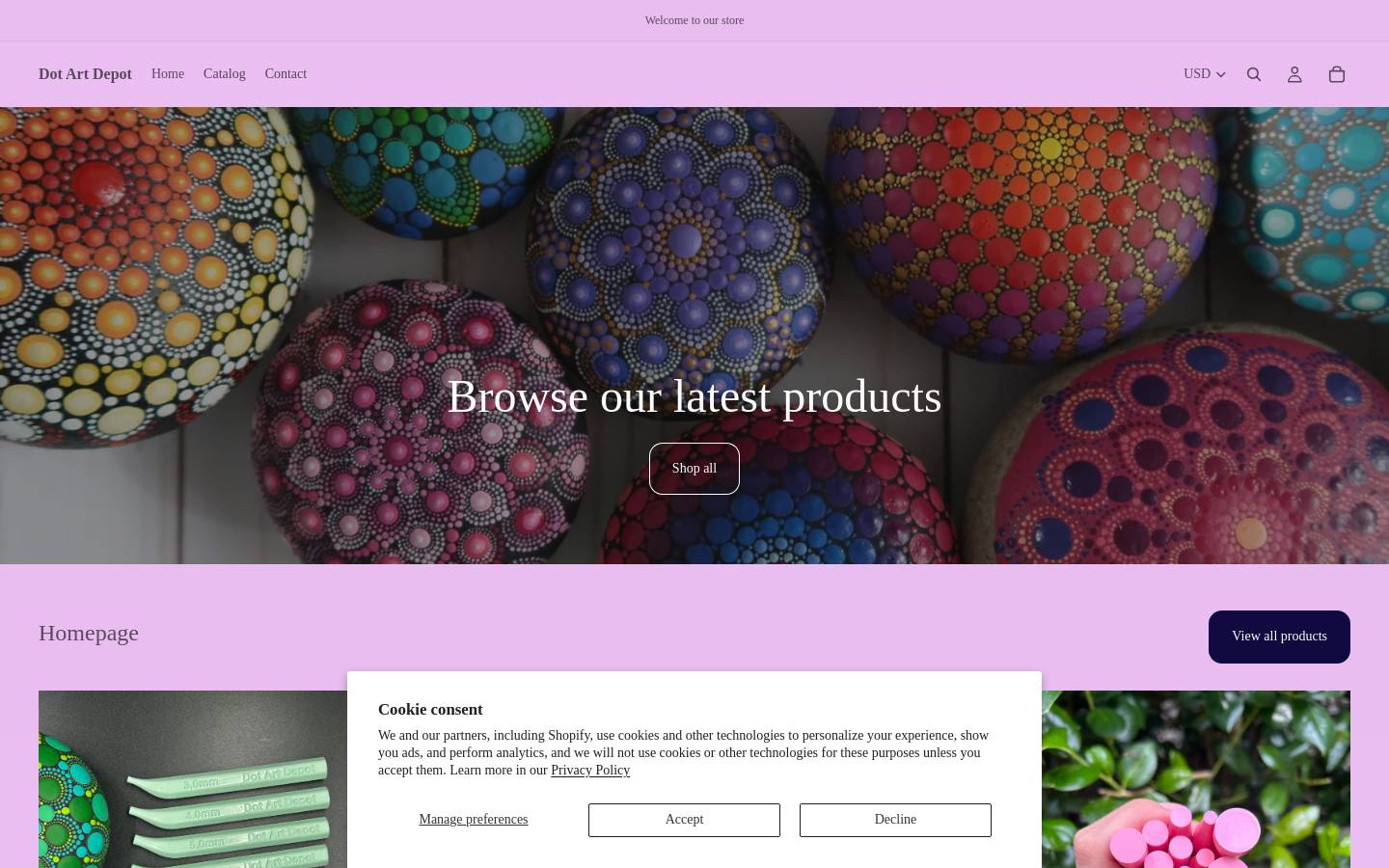 dotartdepot.com homepage screenshot