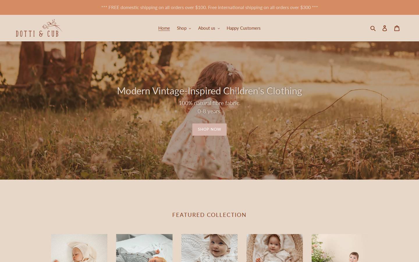 dottiandcub.com homepage screenshot