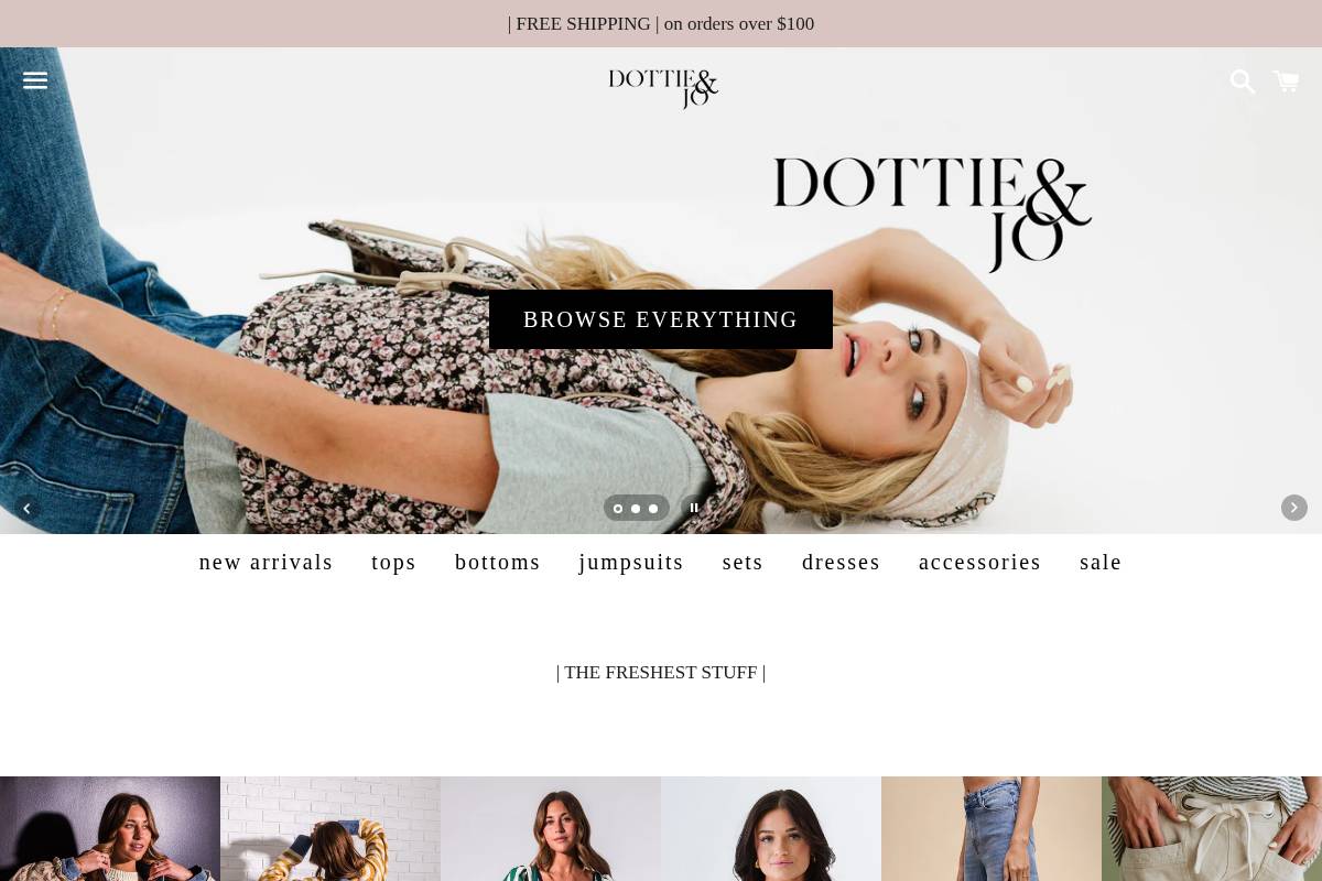 Dottie & Jo homepage screenshot