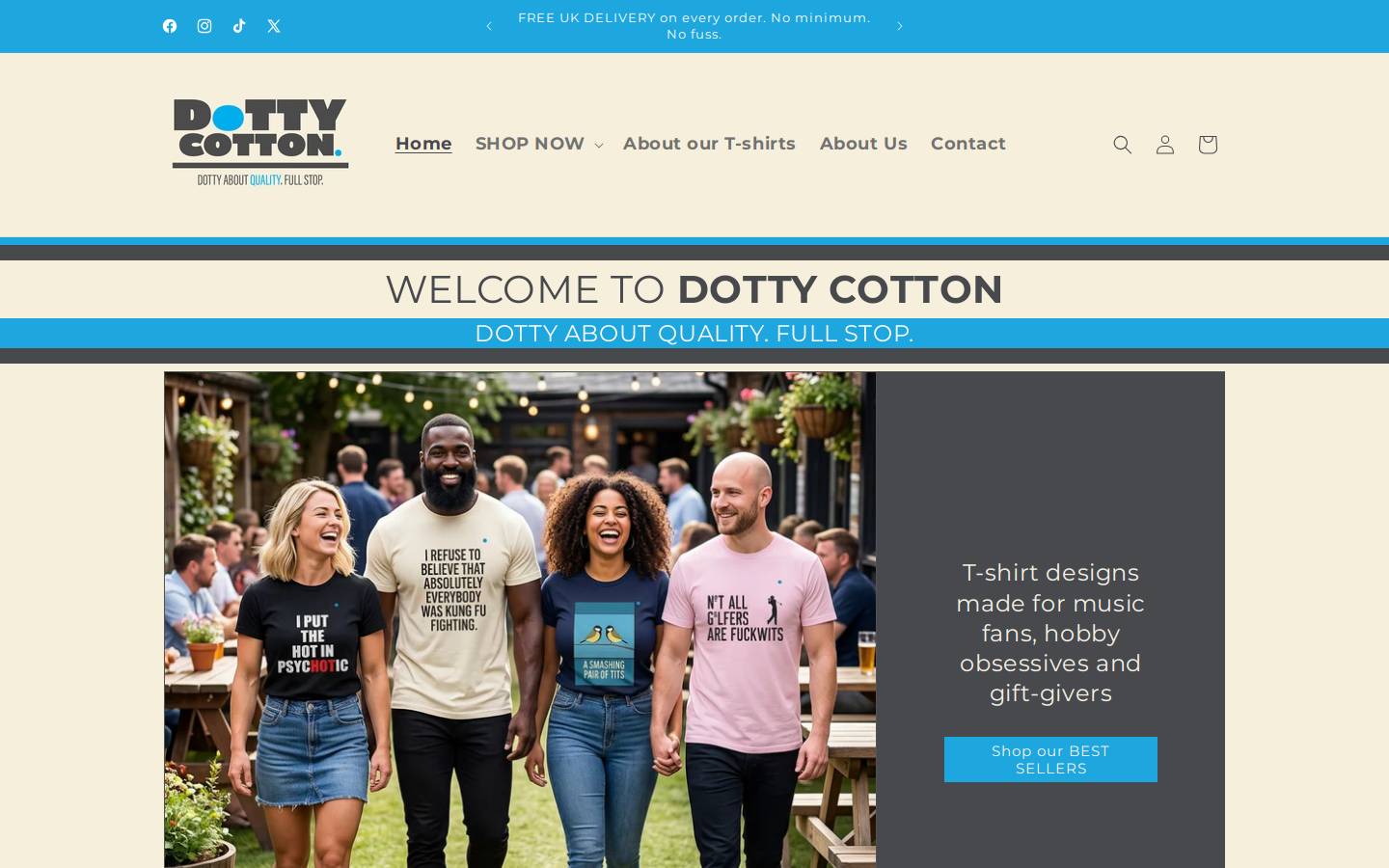 dottycotton.com homepage screenshot