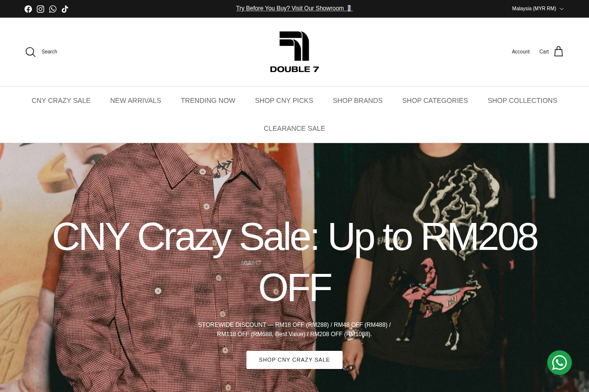 Double 7 Official homepage screenshot