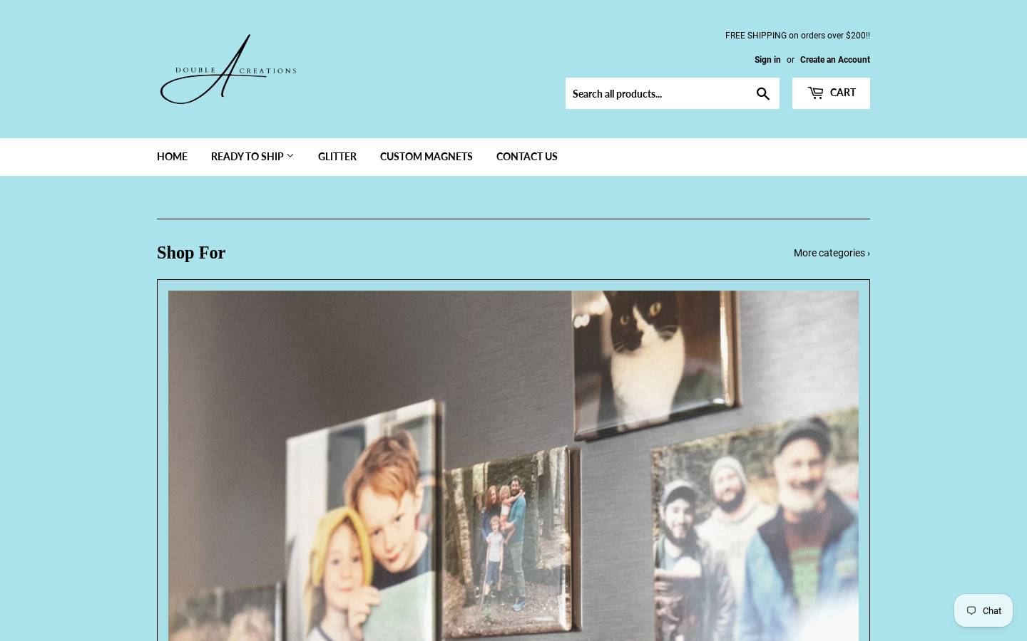 doubleacreations.ca homepage screenshot
