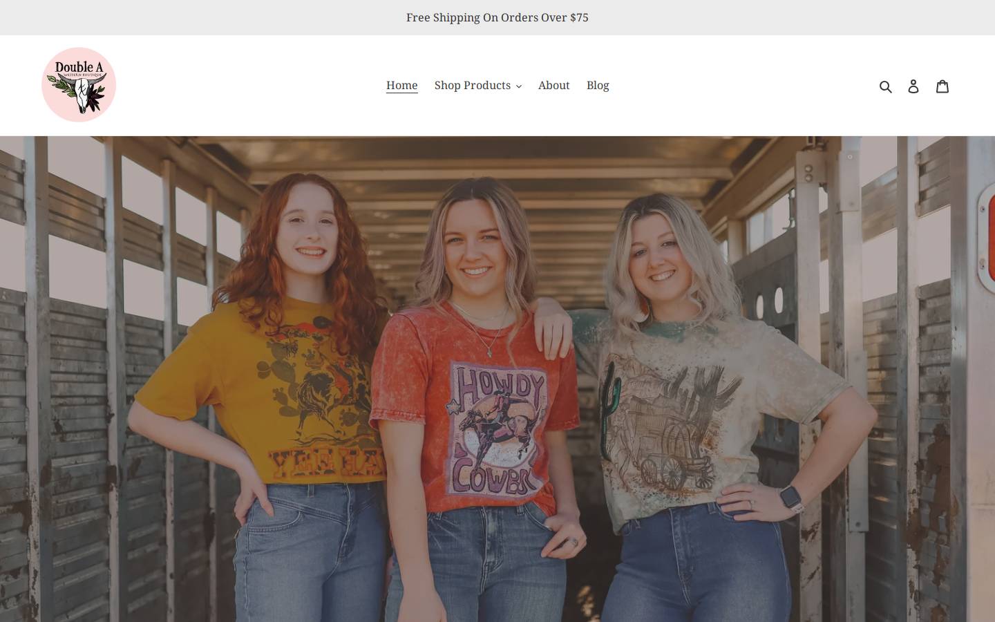 doubleawesternboutique.com homepage screenshot