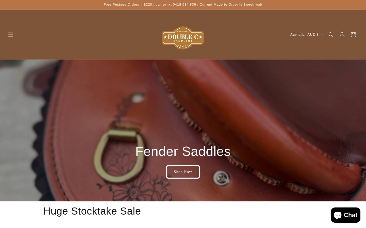 doublecsaddlery.com.au homepage screenshot