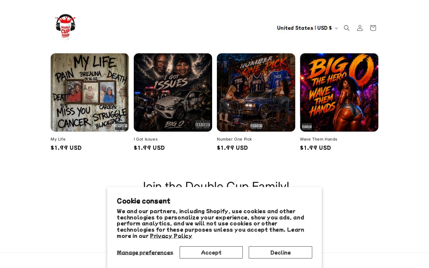 doublecupsound.com homepage screenshot