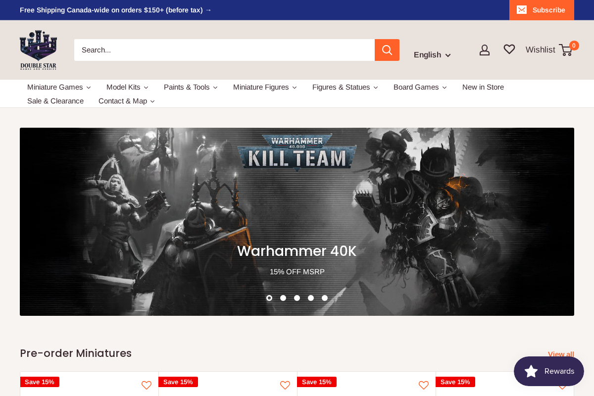 Double Star Games And Hobbies homepage screenshot