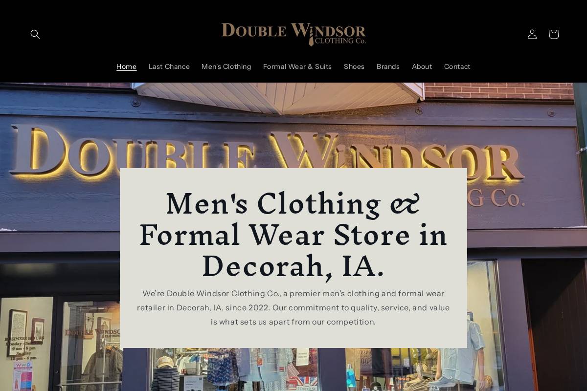 doublewindsorclothingco.com homepage screenshot