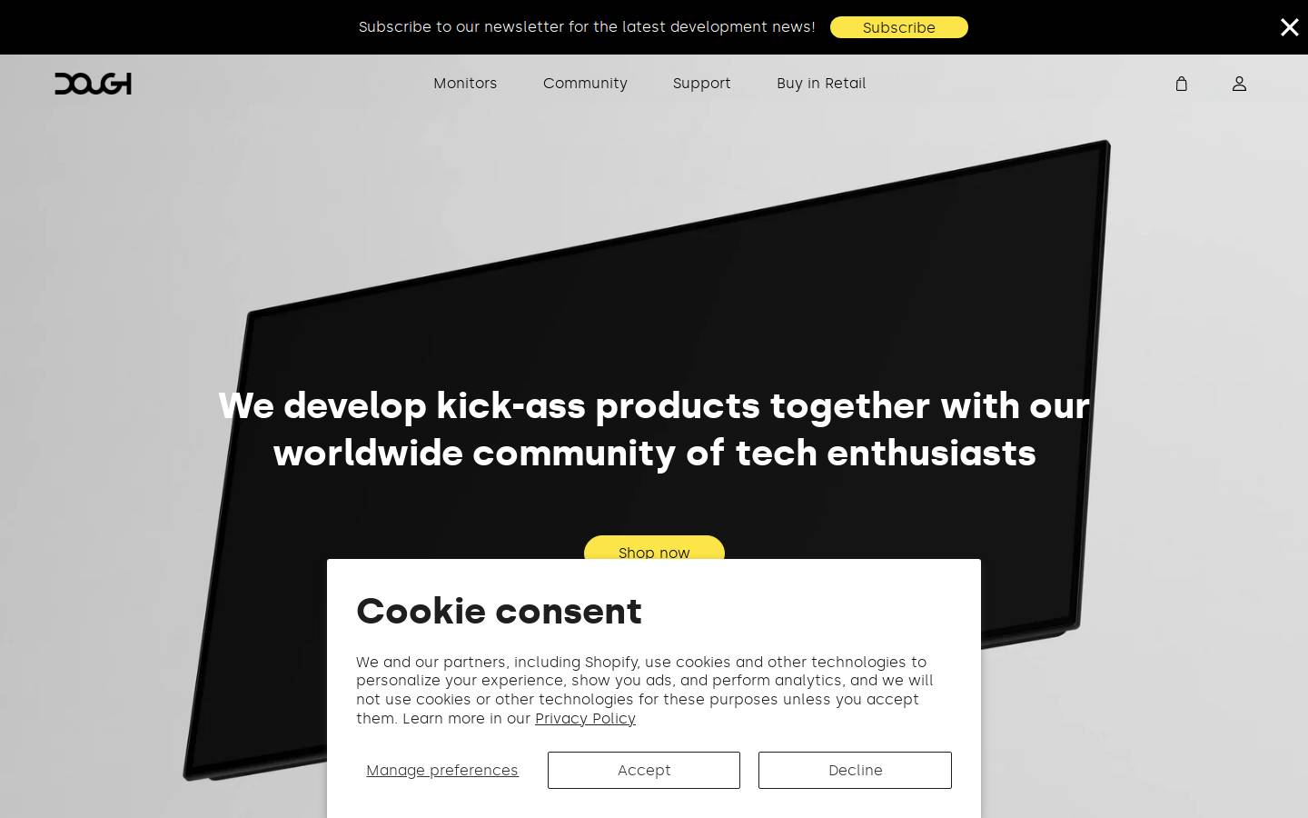 Dough homepage screenshot