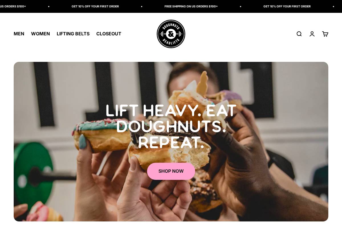 doughnutsanddeadlifts.com homepage screenshot