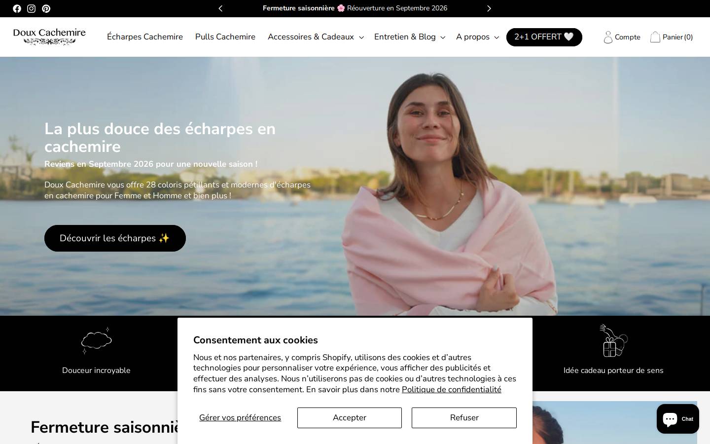Doux Cachemire  homepage screenshot