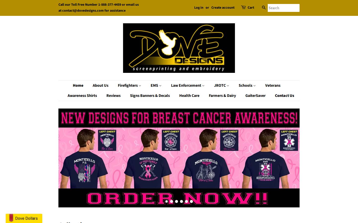 dovedesigns.com homepage screenshot