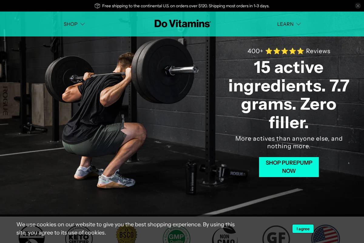 dovitamins.com homepage screenshot