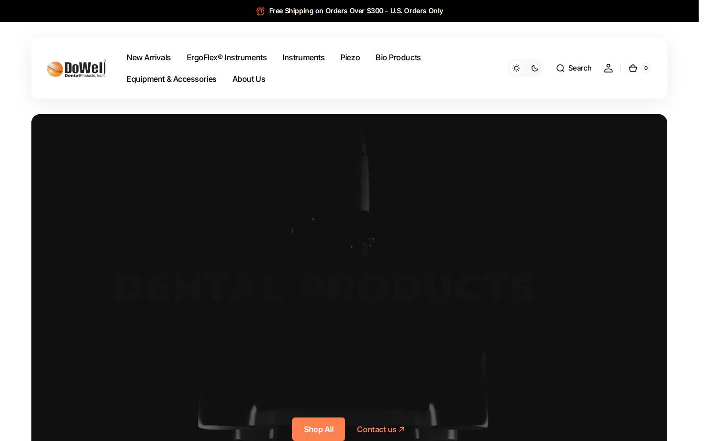 dowelldentalproducts.com homepage screenshot