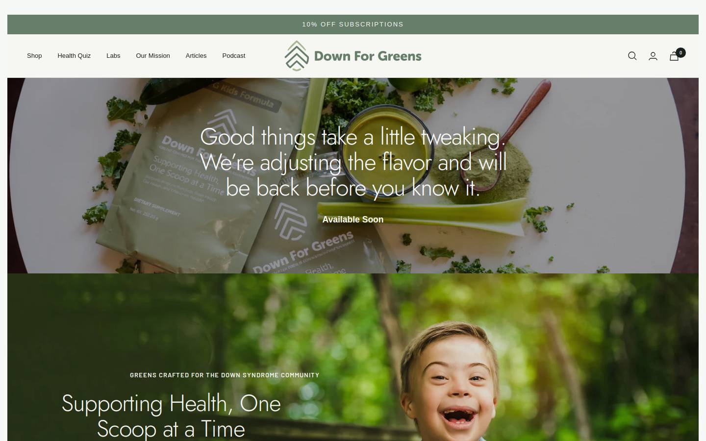 downforgreens.co homepage screenshot