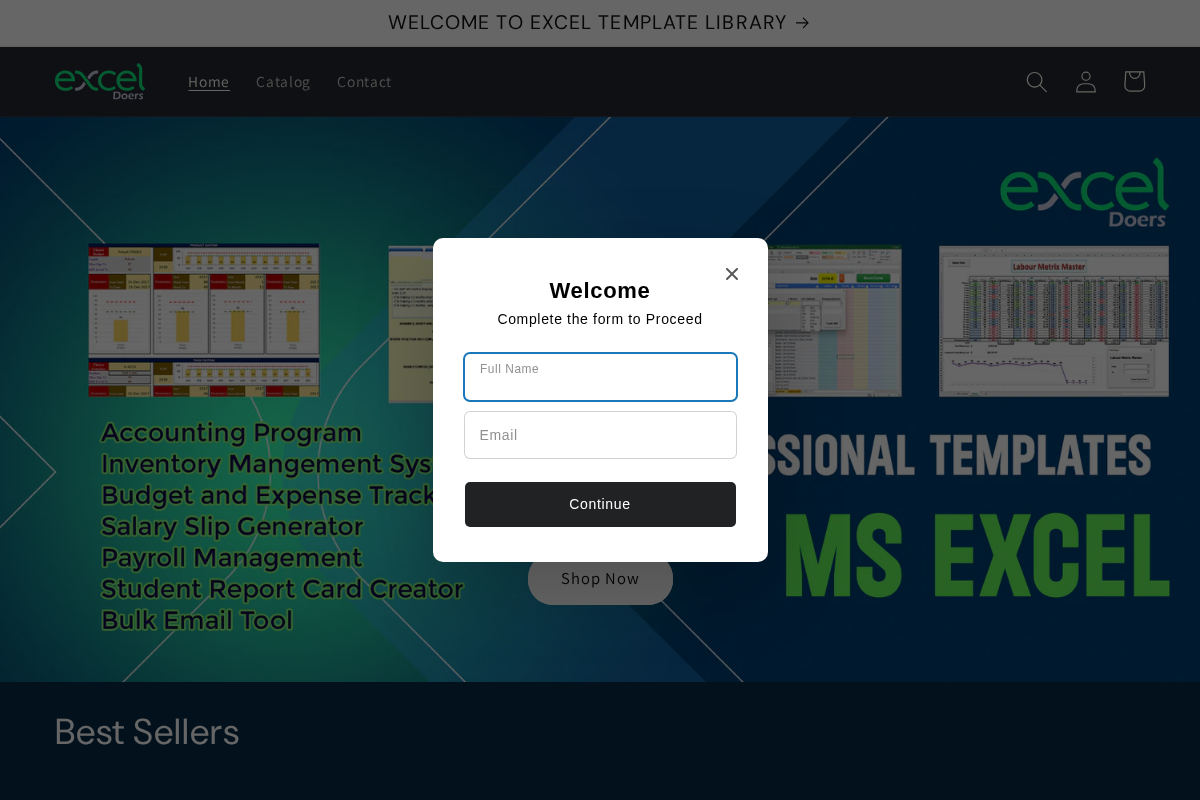 ExcelDoers homepage screenshot