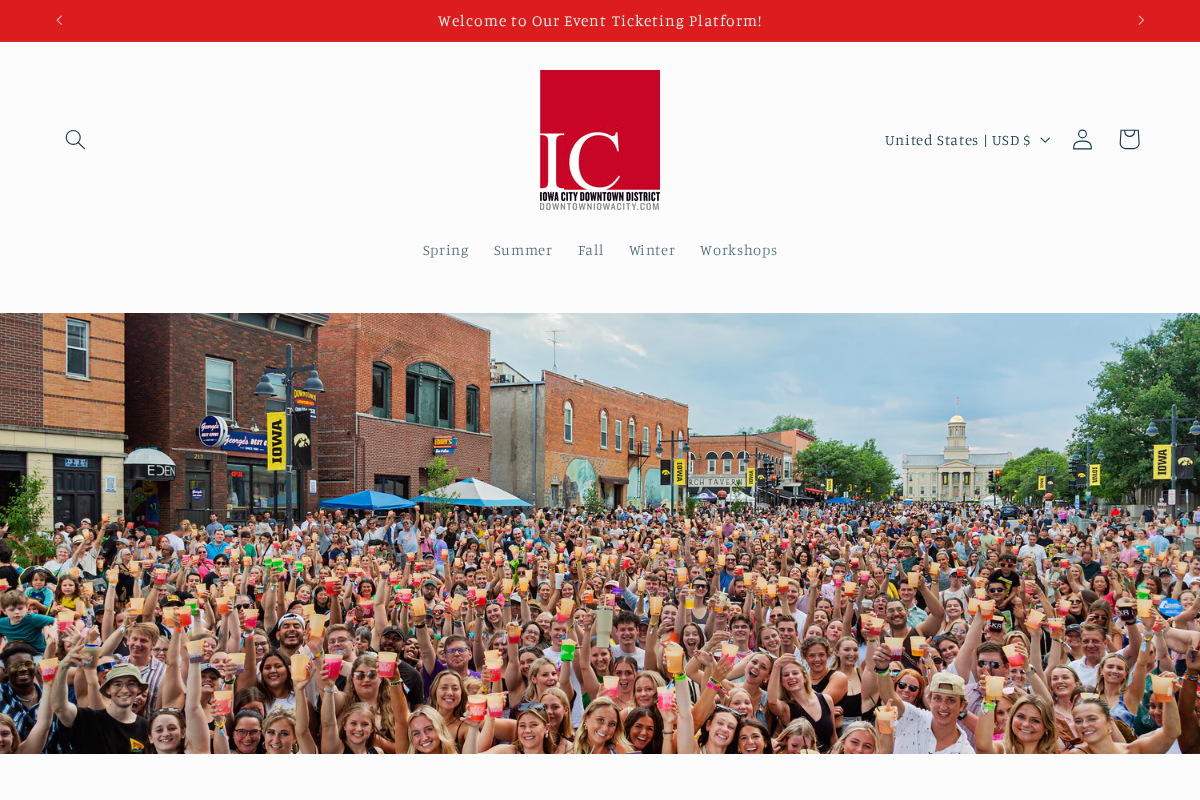 Downtown Iowa City Market homepage screenshot