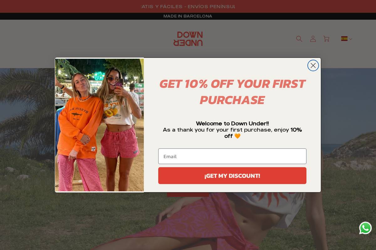 DOWN UNDER homepage screenshot