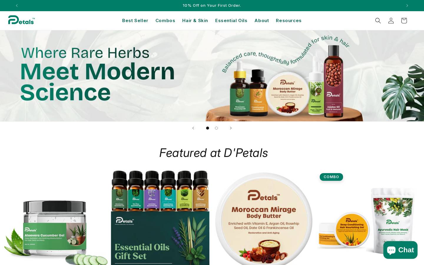 dpetals.com homepage screenshot