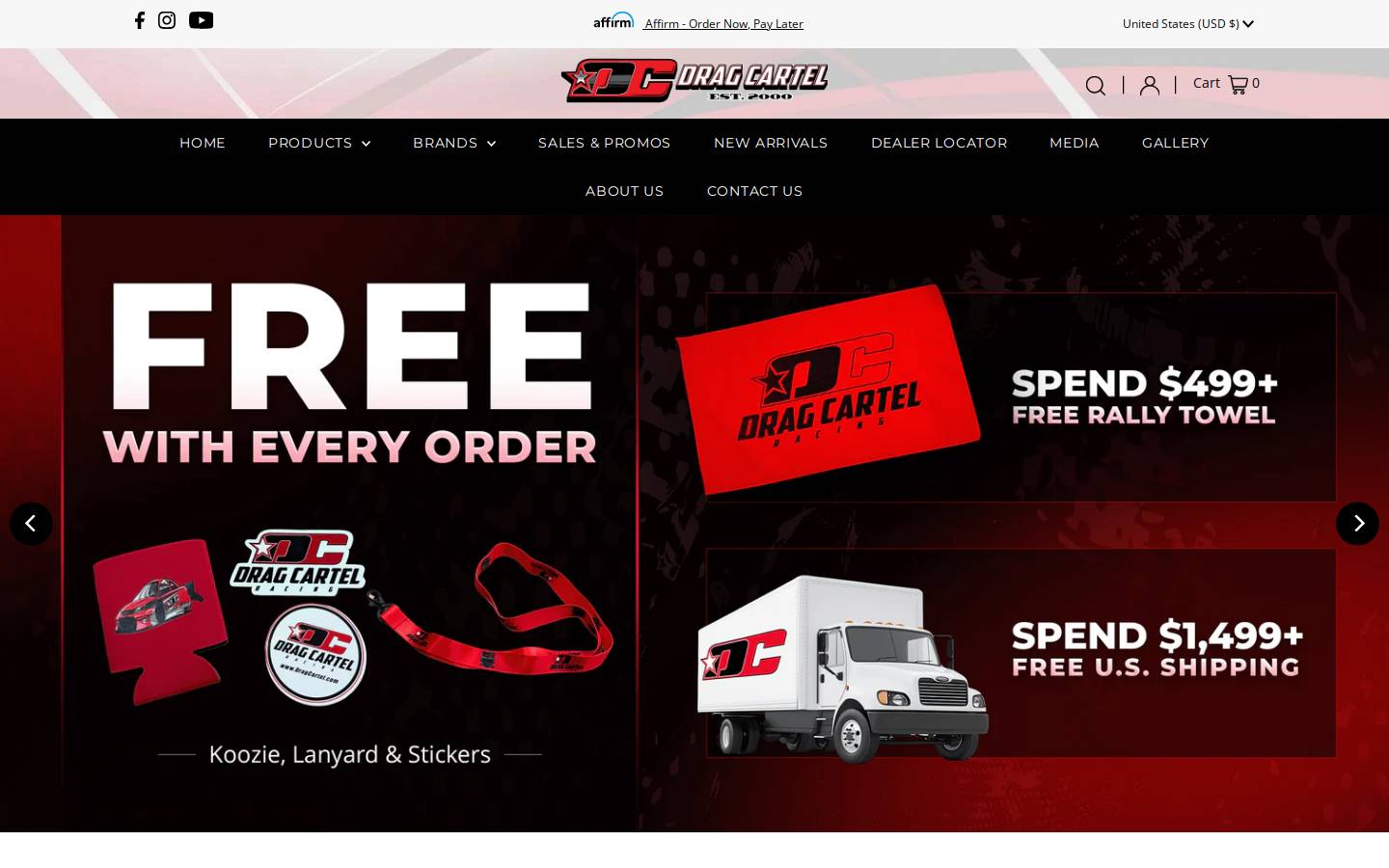 dragcartel.com homepage screenshot