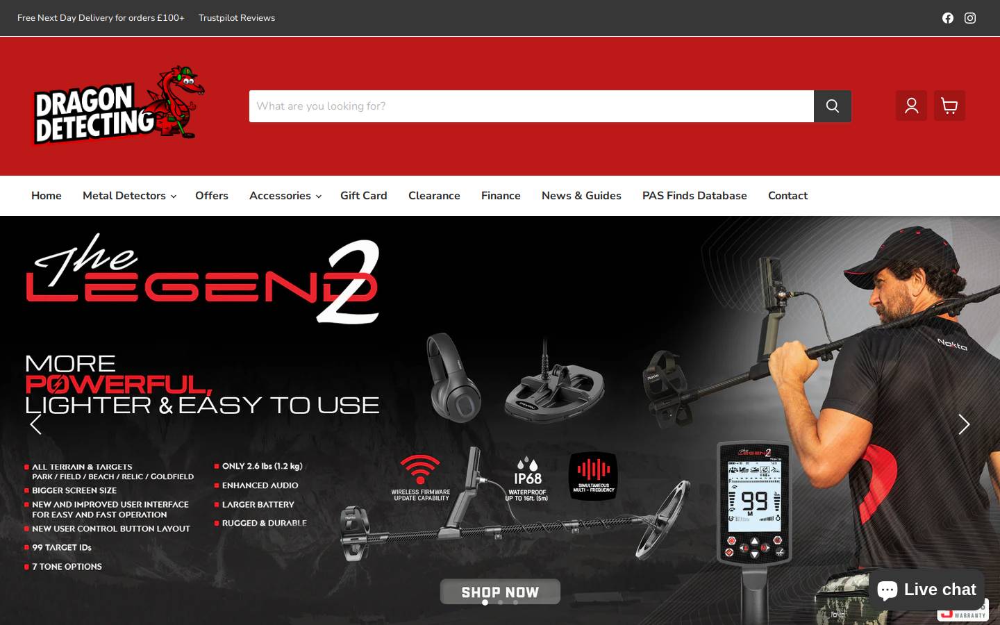 dragondetectors.com homepage screenshot