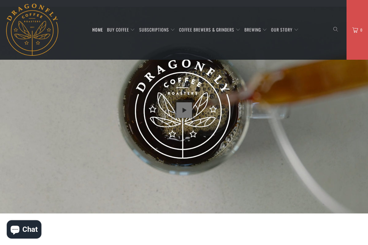 Dragonfly Coffee Roasters homepage screenshot