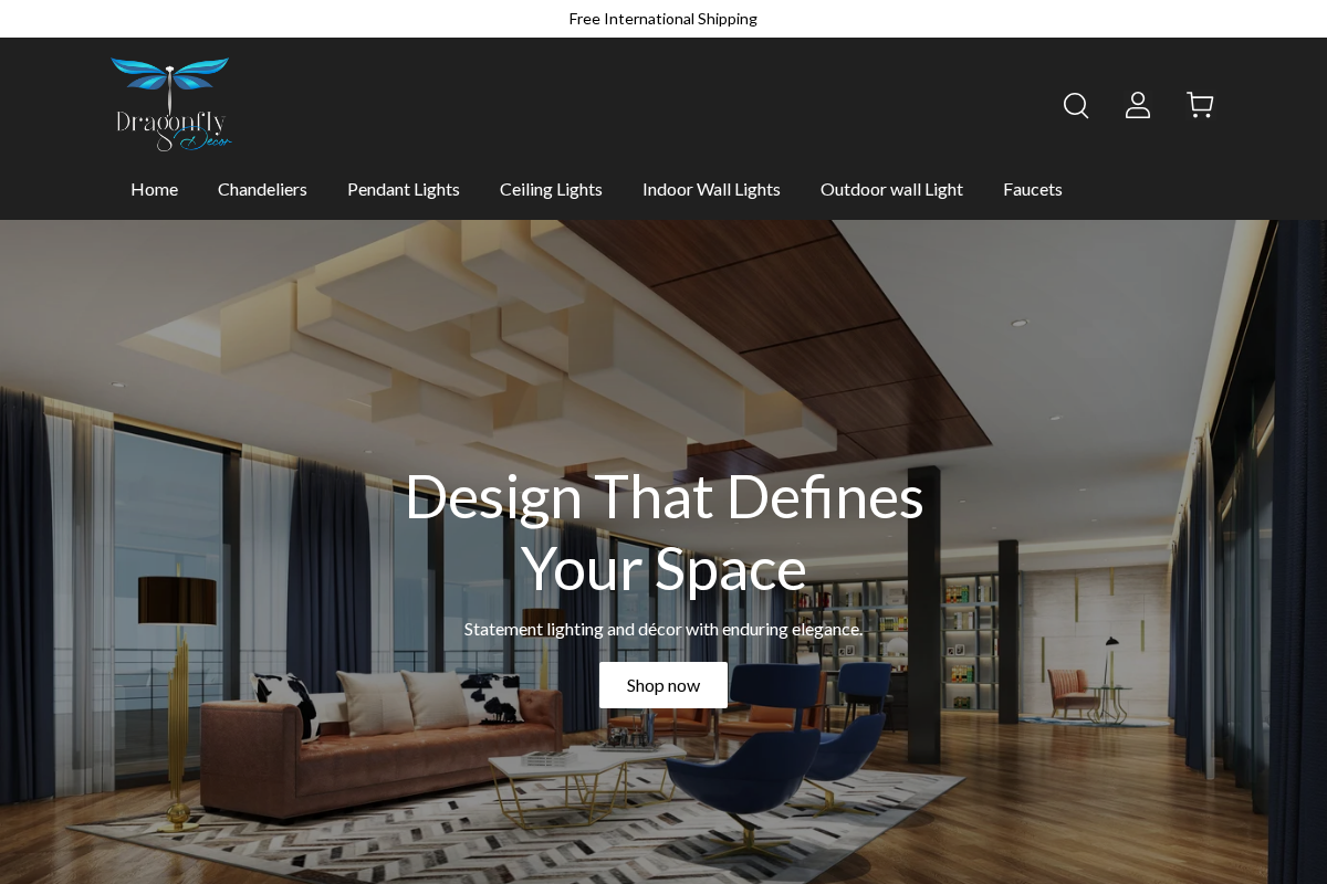 dragonflydecor.com homepage screenshot