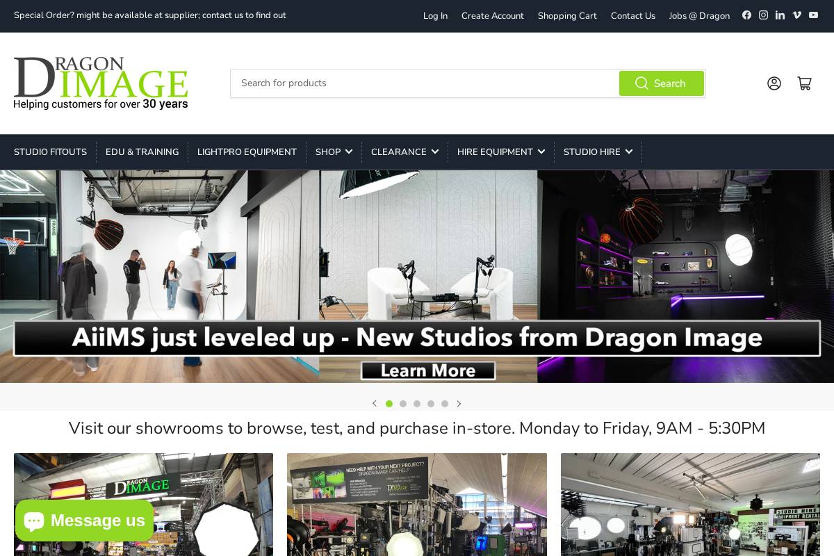 Dragonimage homepage screenshot