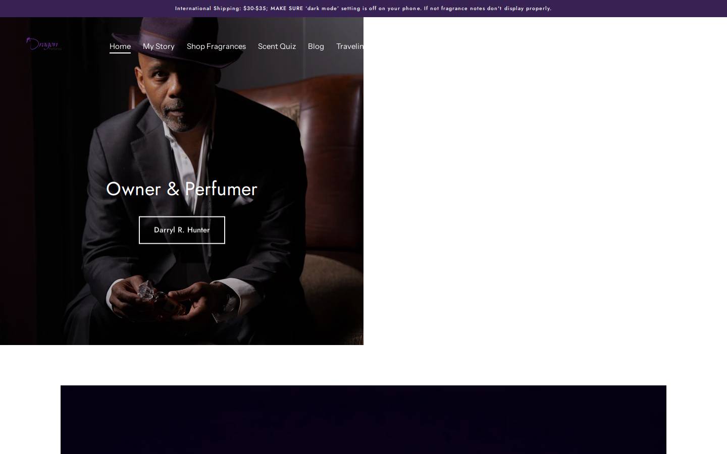 dragonperfumes.com homepage screenshot