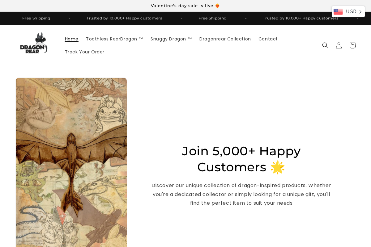 DragonRear homepage screenshot
