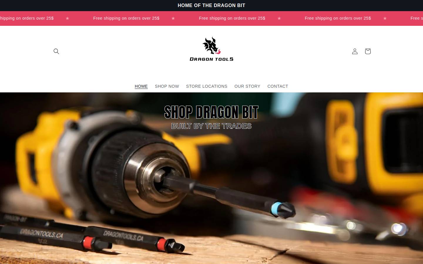 dragontools.ca homepage screenshot