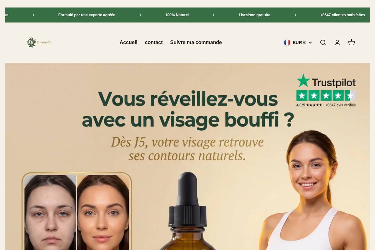 Drainelle homepage screenshot