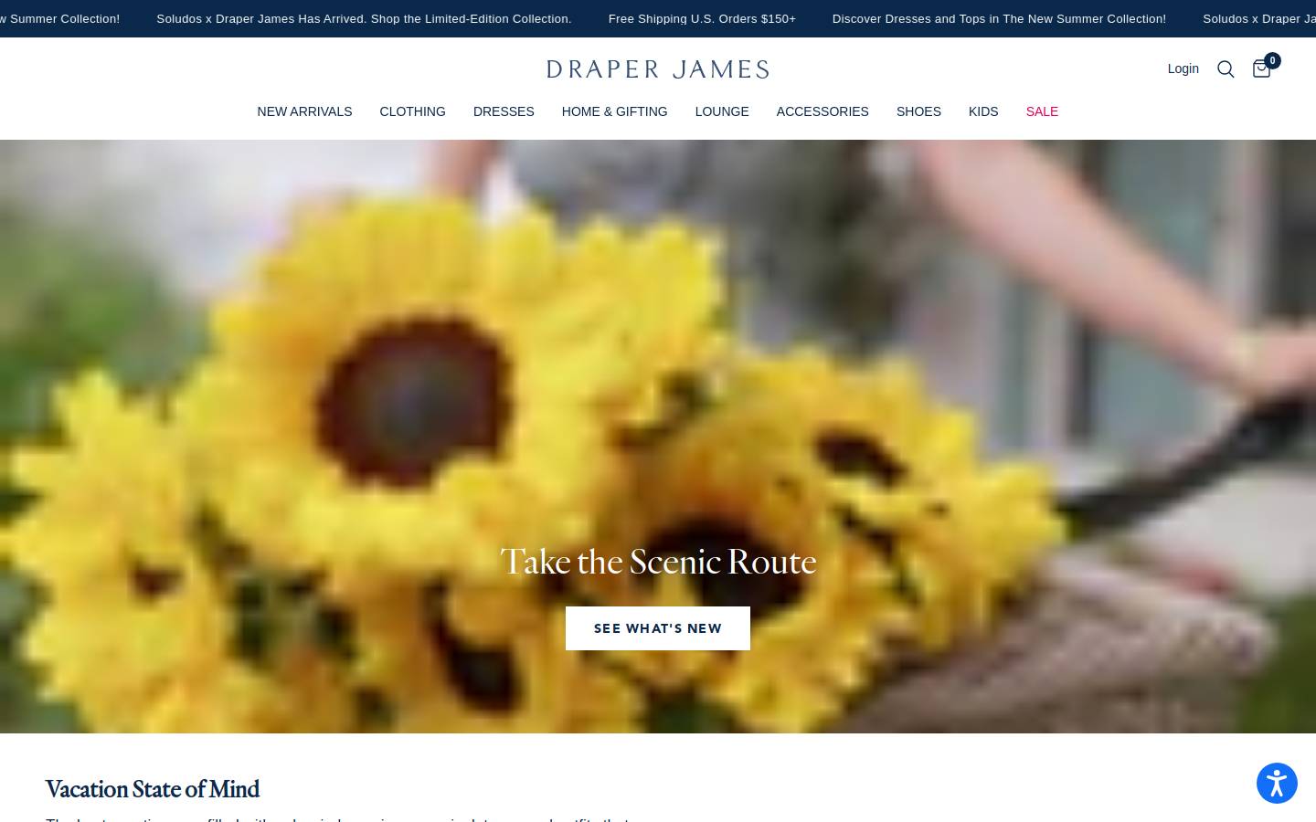 Draper James homepage screenshot