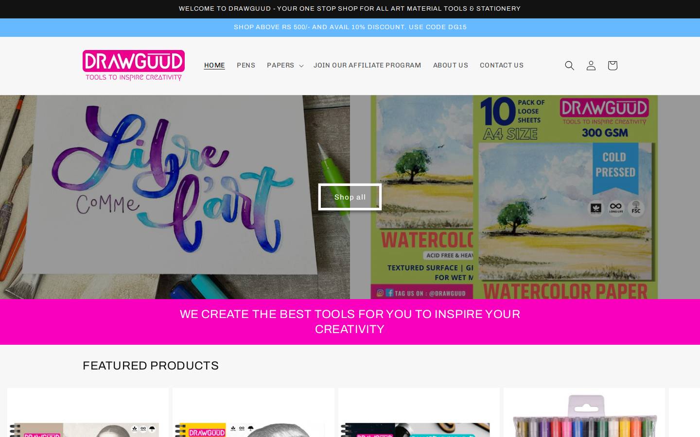 drawguud.com homepage screenshot