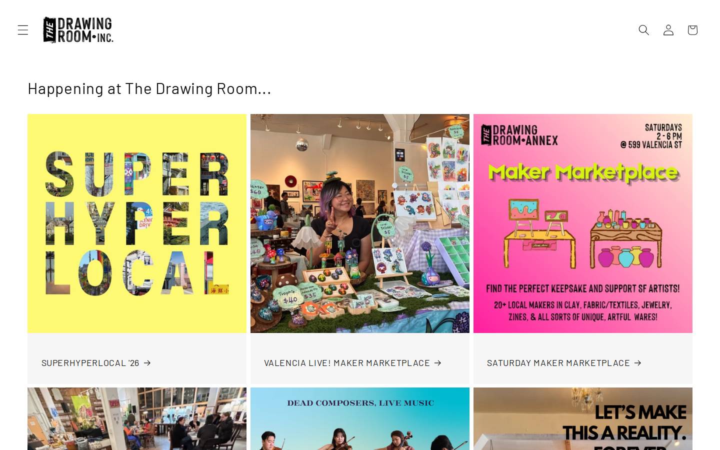 drawingroominc.org homepage screenshot