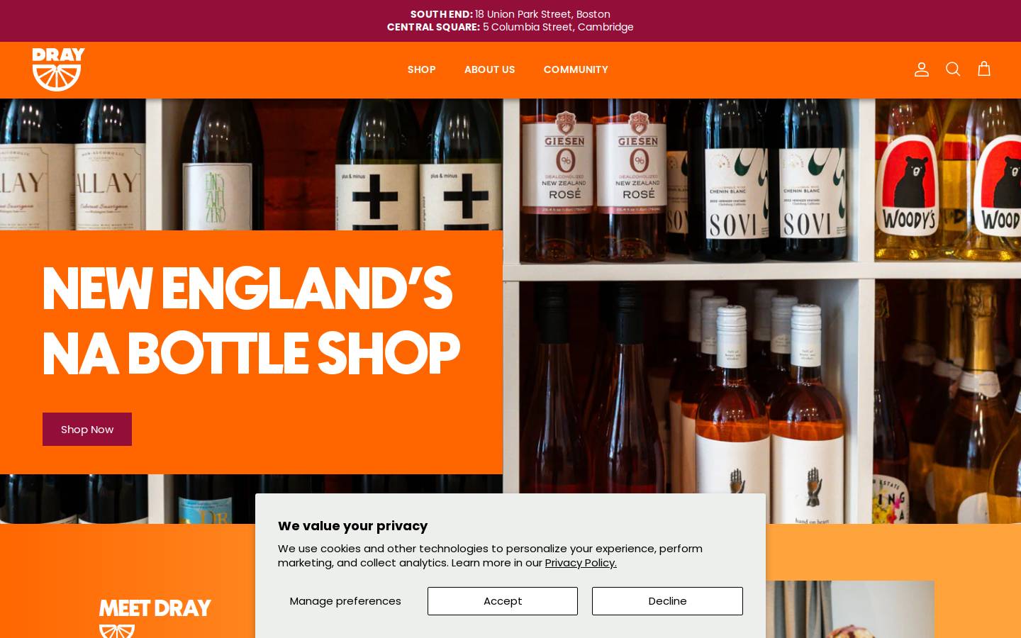 draydrinks.com homepage screenshot