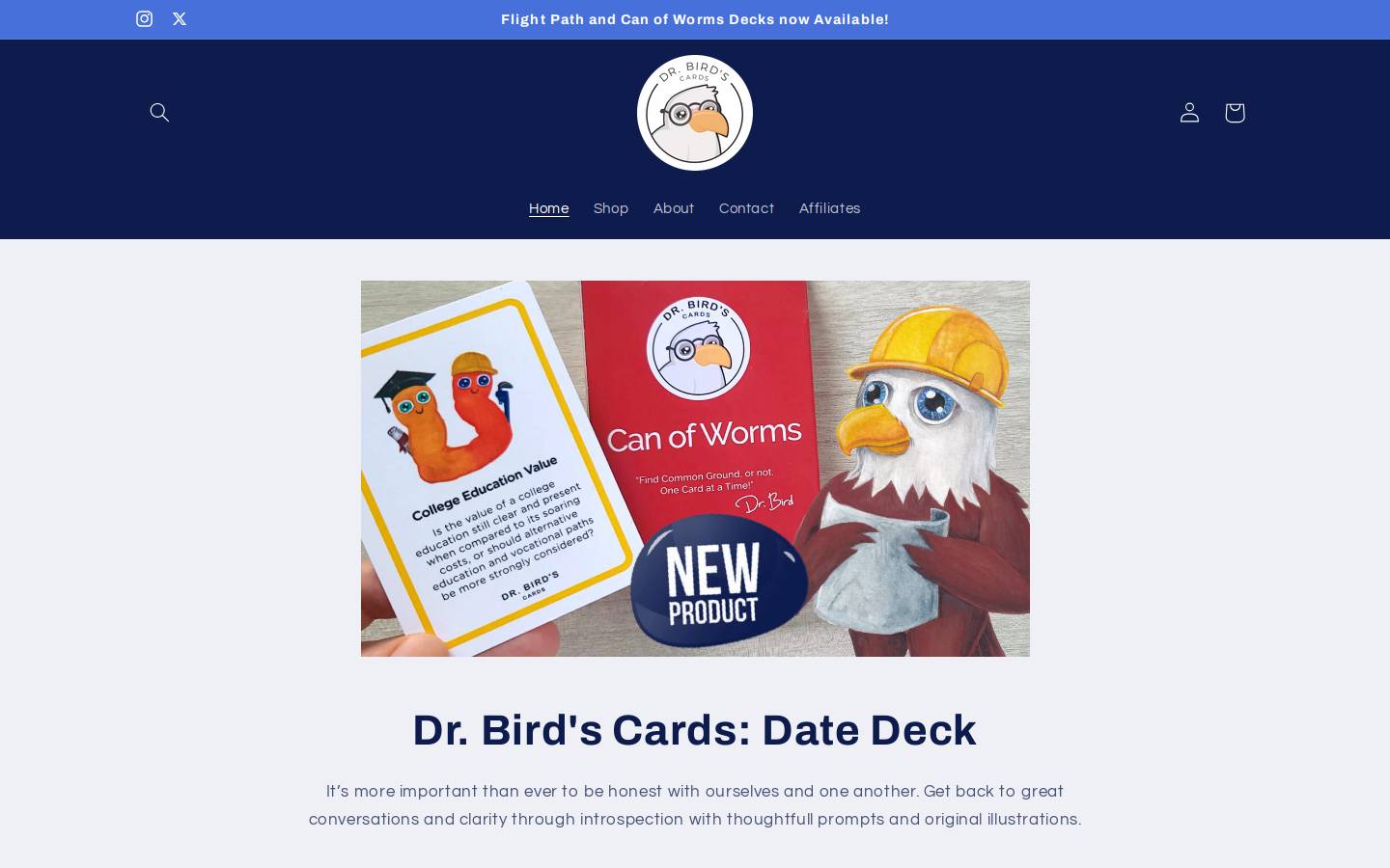 drbirdscards.com homepage screenshot