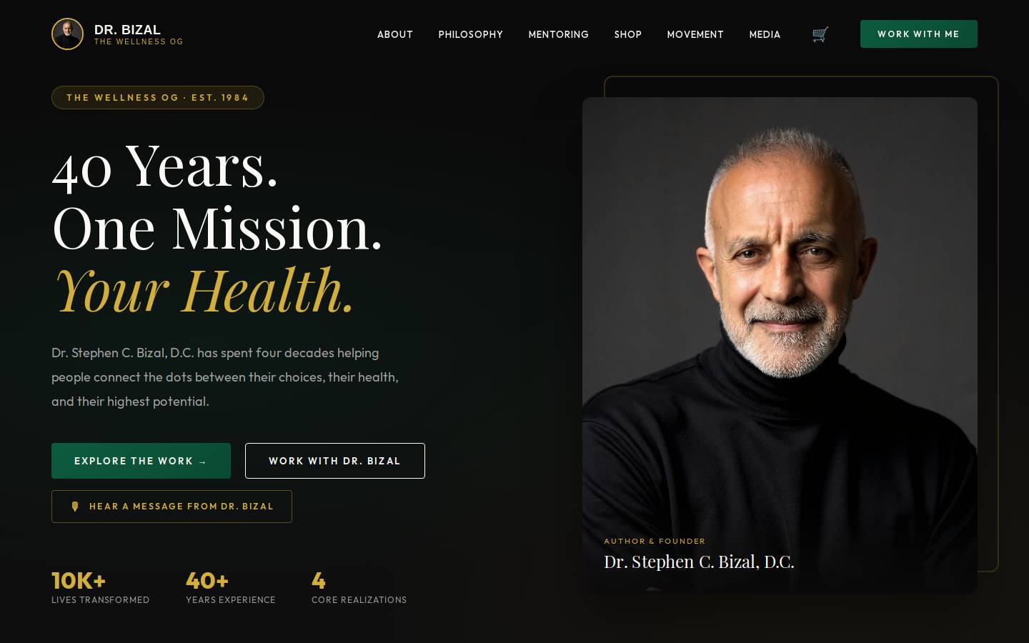 drbizal.com homepage screenshot