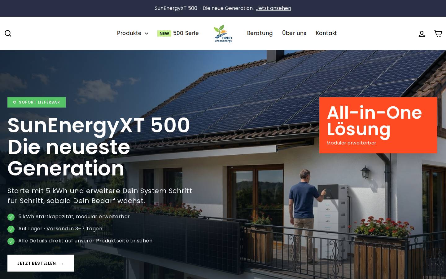DRBO Greenenergy homepage screenshot