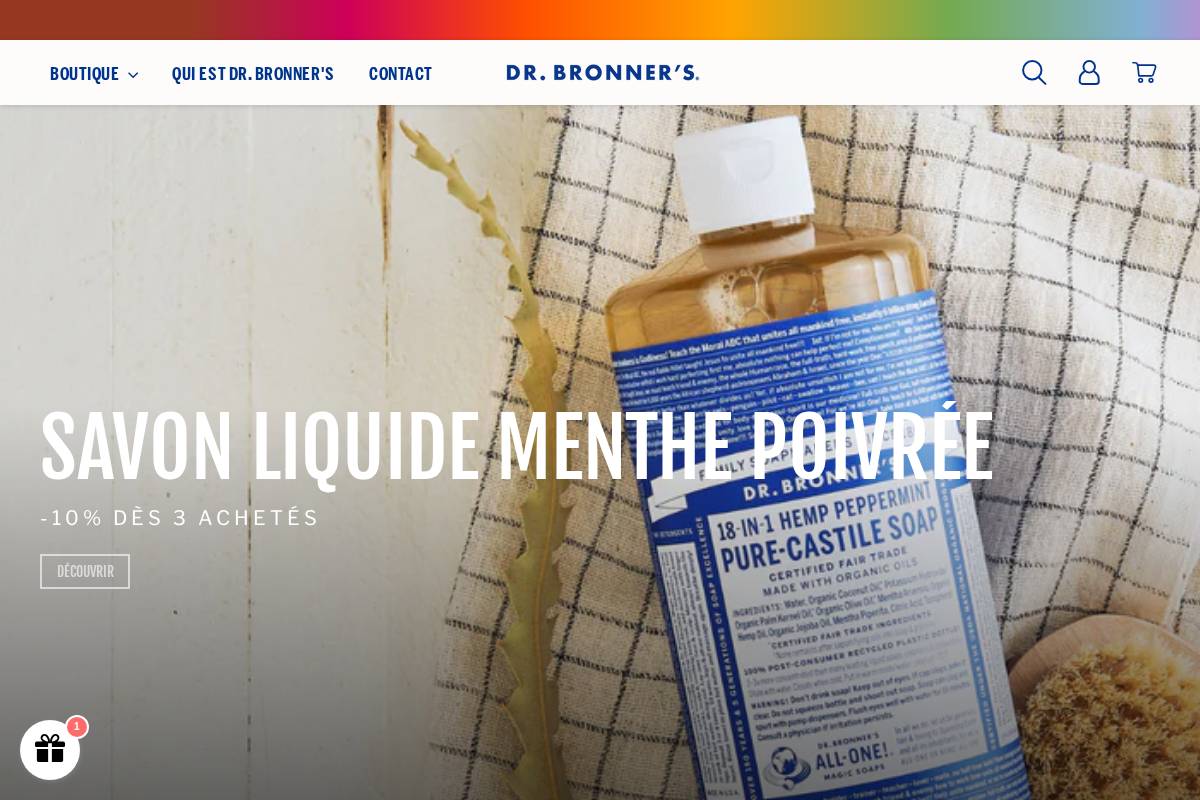 Dr. Bronner's homepage screenshot