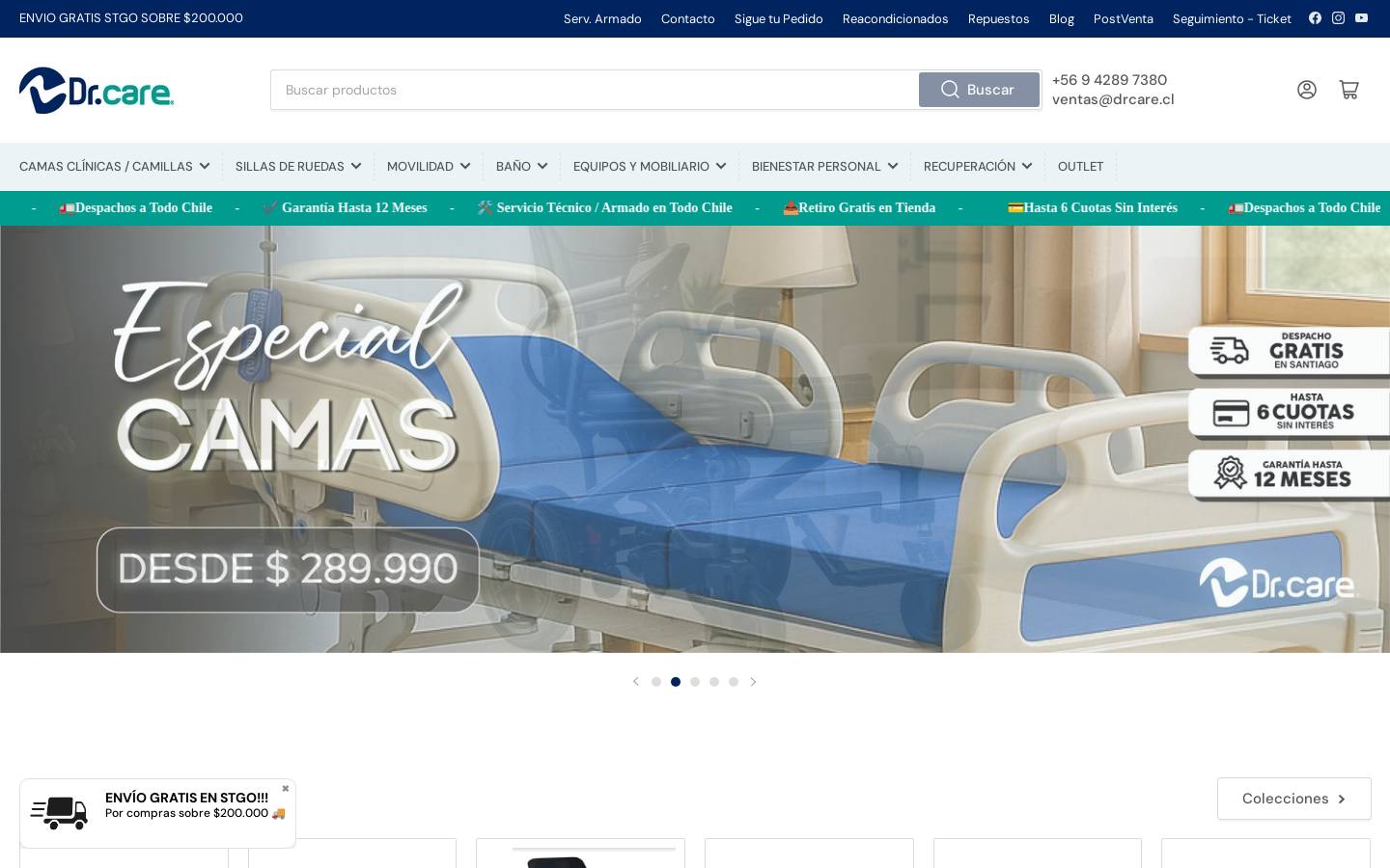 drcare.cl homepage screenshot