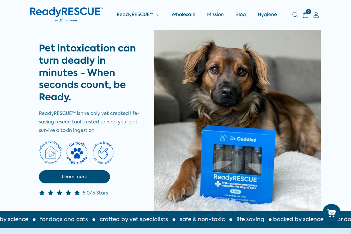 Dr. Cuddles homepage screenshot