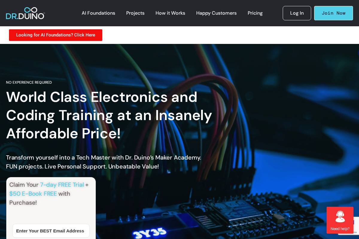 drduino.com homepage screenshot