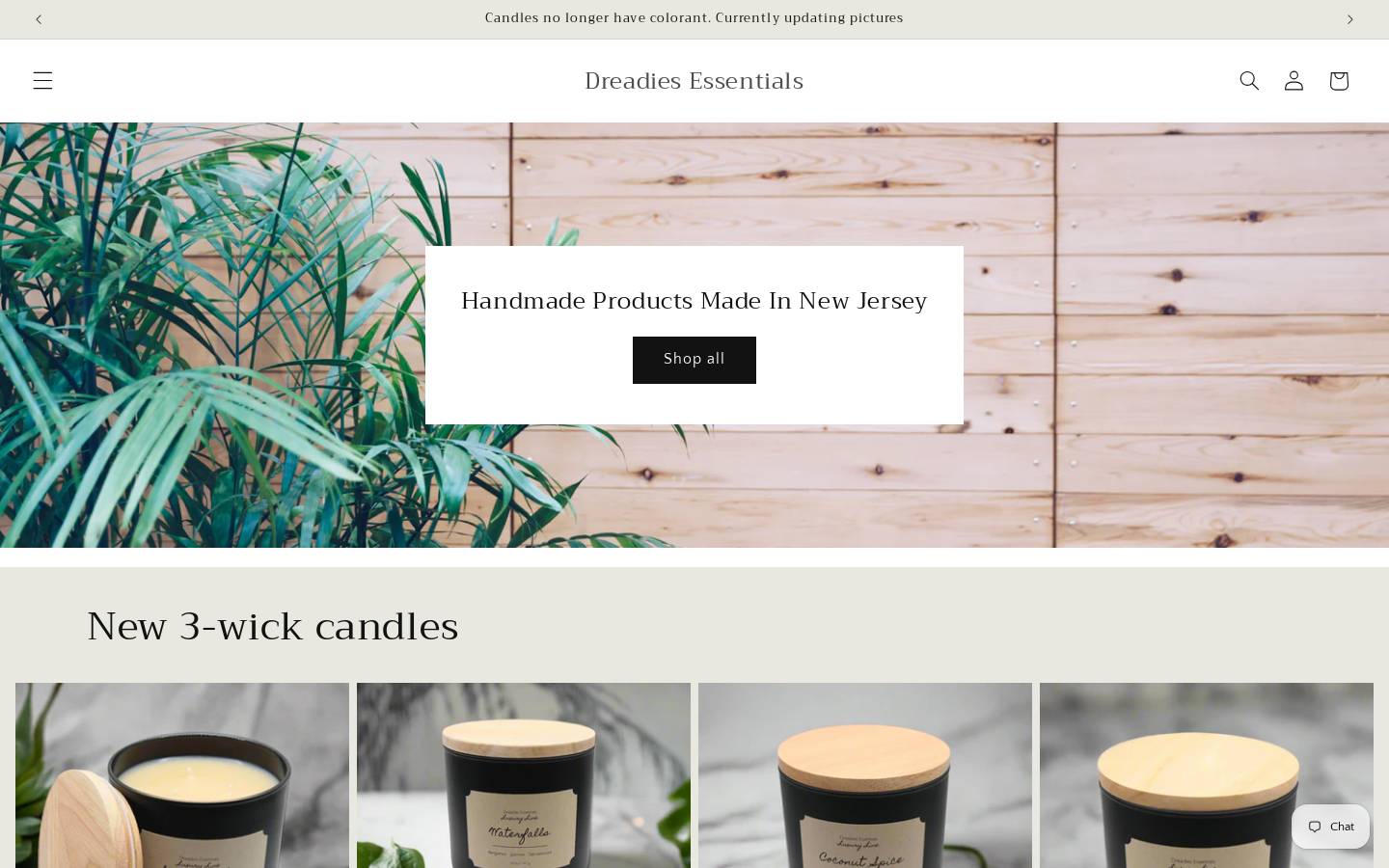 dreadiesessentials.com homepage screenshot